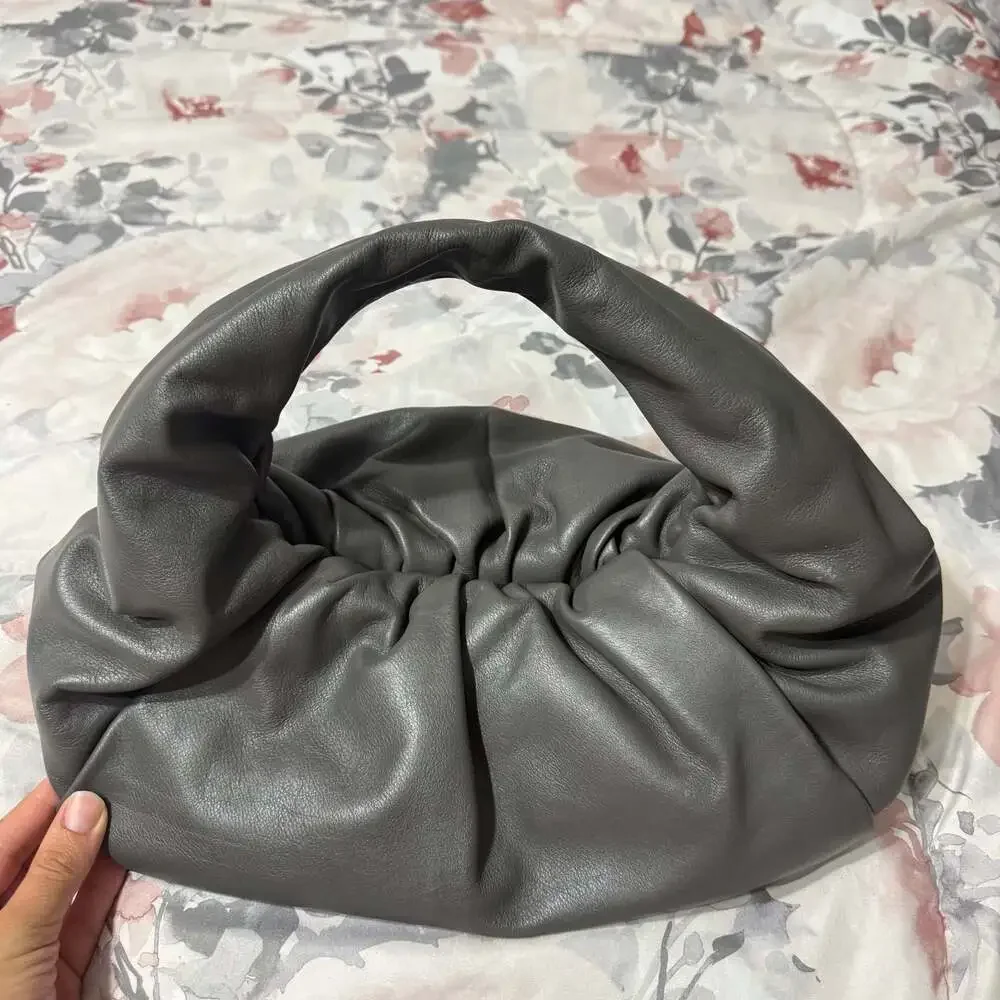 Bottega Veneta The Shoulder Pouch Leather Handbag in Grey